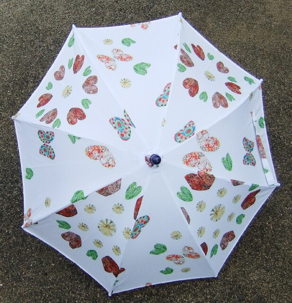 オリジナル柄の布で作った雨傘 1枚目の画像