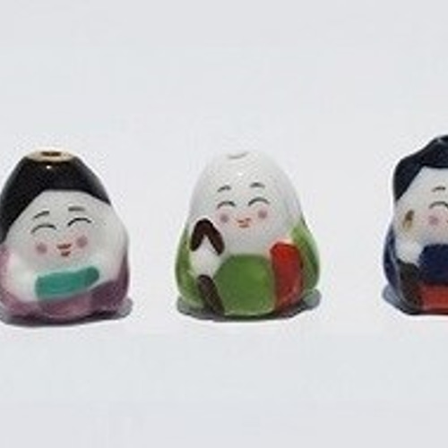 七福神パーツ 7個入り 手芸材料 陶器 縁起物 チャーム onion 通販