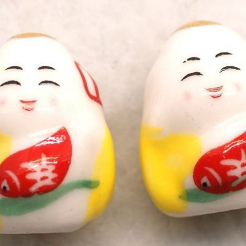 七福神パーツ 7個入り 手芸材料 陶器 縁起物 チャーム onion 通販