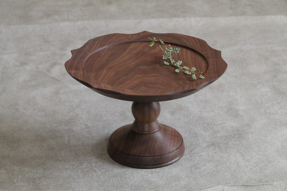 輪花　コンポート皿　27ｃｍ 1枚目の画像