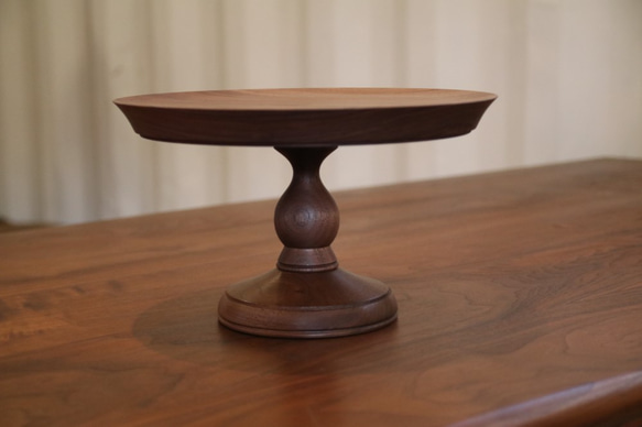 誠実 コンポート皿(ウォールナット)27cm 大皿 COM STUDIO FURNITURE 食器