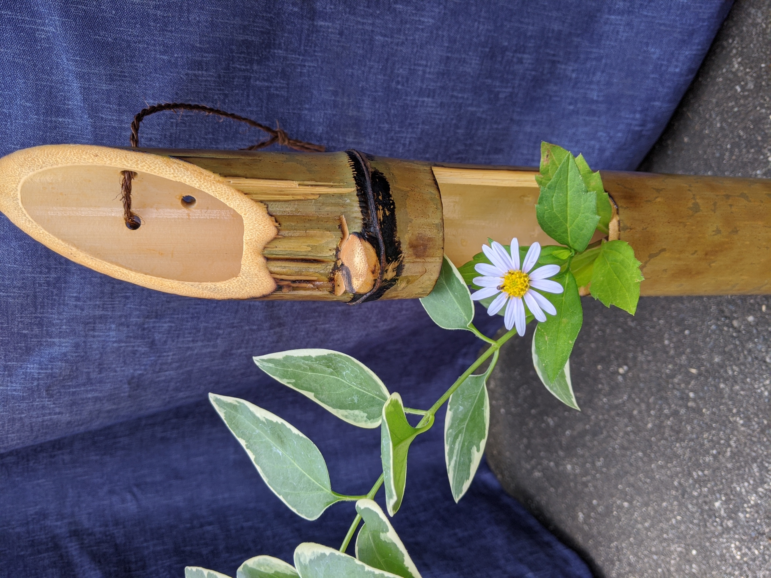 竹細工名工秀竹作花刺し 竹細工名工秀竹作花刺し