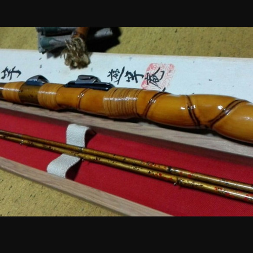 チヌ竿 掛り釣り竿 螺鈿細工 漆塗り その他インテリア雑貨 竹細工職人