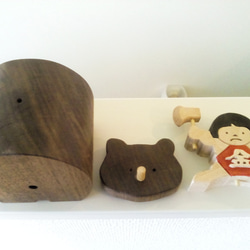 木製五月人形　熊と金太郎  特大サイズ ウオルナット（五月人形、初節句、子供の日） 3枚目の画像