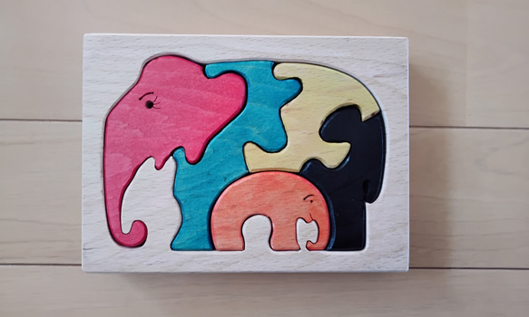 ゾウさんのパズル 幼児用 木製おもちゃ 教育 その他インテリア雑貨