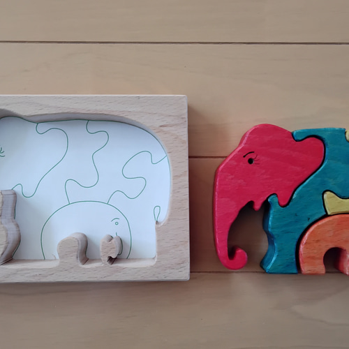 ゾウさんのパズル 幼児用 木製おもちゃ 教育 その他インテリア雑貨