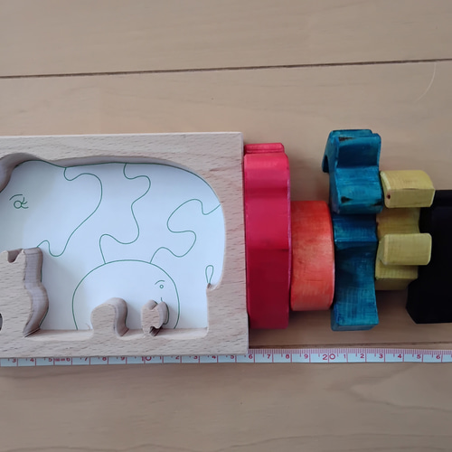 ゾウさんのパズル 幼児用 木製おもちゃ 教育 その他インテリア