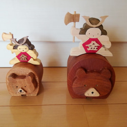 木製五月人形　熊と金太郎 　特大サイズ　（五月人形、五月飾り、初節句、子供の日） 2枚目の画像