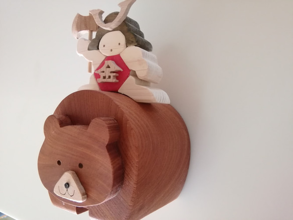 木製五月人形　熊と金太郎 　特大サイズ　（五月人形、五月飾り、初節句、子供の日） 5枚目の画像