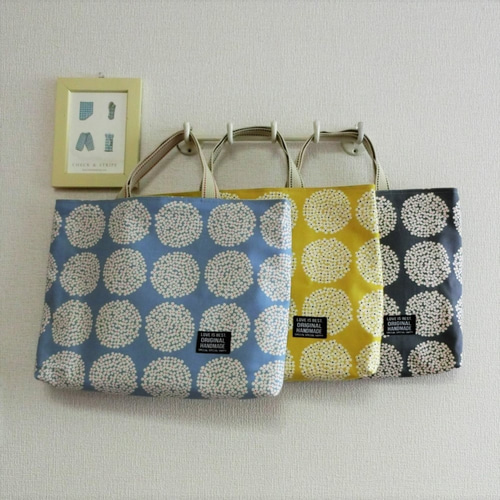 SALE レッスンバッグ サークルフラワー 花柄 あじさい 北欧風 レッスン 