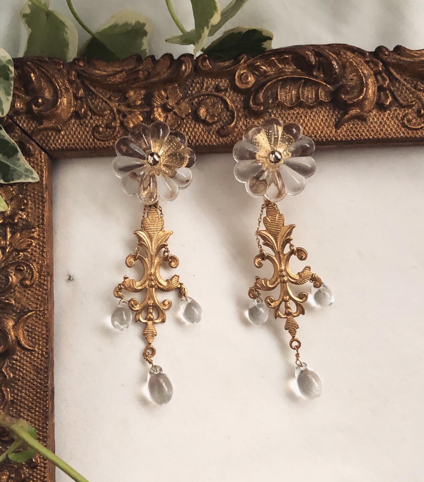 Wien vintage decor //Vintageシャンデリア クリア　ガラス