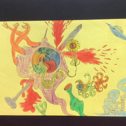 N*）様 「 優しさへの祝福 」｜絵画 原画 抽象画 絵 動物画 ドローイング 松坂優里】 現代アート ペン画 抽象画 ドローイング モダン 動物