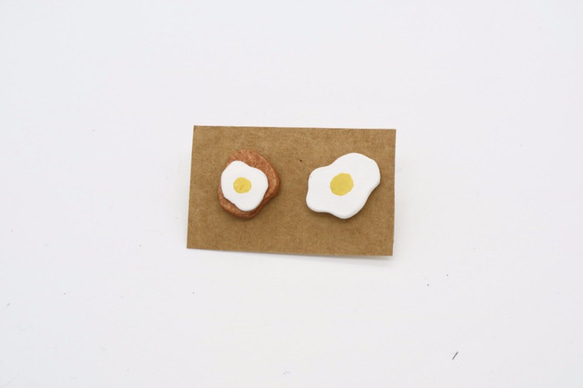 エア女の子AG |手作りの革のイヤリング - 朝食シリーズ（クリップオンを変更することができます） 1枚目の画像