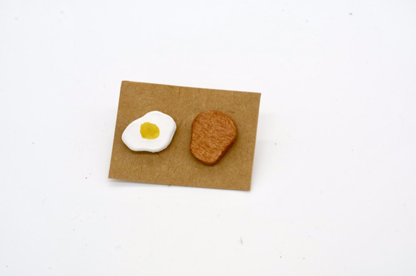 エア女の子AG |手作りの革のイヤリング - 朝食シリーズ（クリップオンを変更することができます） 3枚目の画像