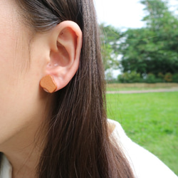 空氣少女AG  |  手作 皮革 耳環－早餐系列（可改夾式） 第6張的照片