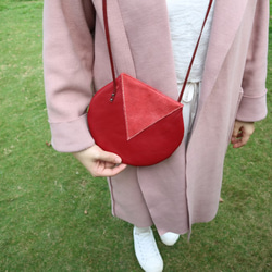 エア女の子AG |縫製シープスキンハイドレーションパックパケットラウンド円形ショルダーバッグパッケージ斜めのバックパック 2枚目の画像
