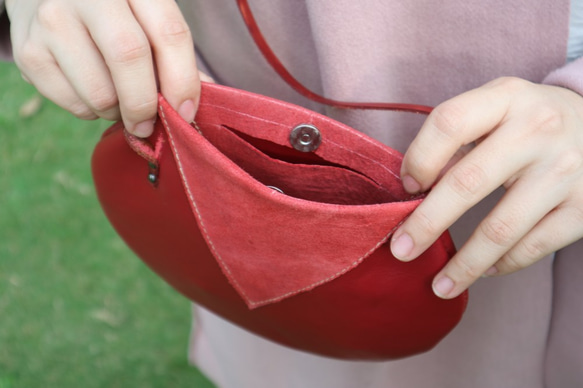 エア女の子AG |縫製シープスキンハイドレーションパックパケットラウンド円形ショルダーバッグパッケージ斜めのバックパック 6枚目の画像