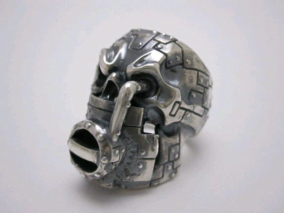 Gremlin Skull Robot " Contain " Ring R-35 3枚目の画像