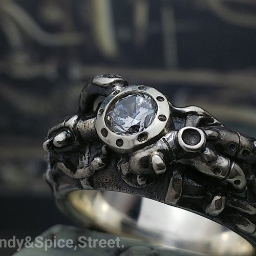 シルバー925メカ・リング☆ver.1 ｢メカのあの部分｣ RhR-1 指輪・リング