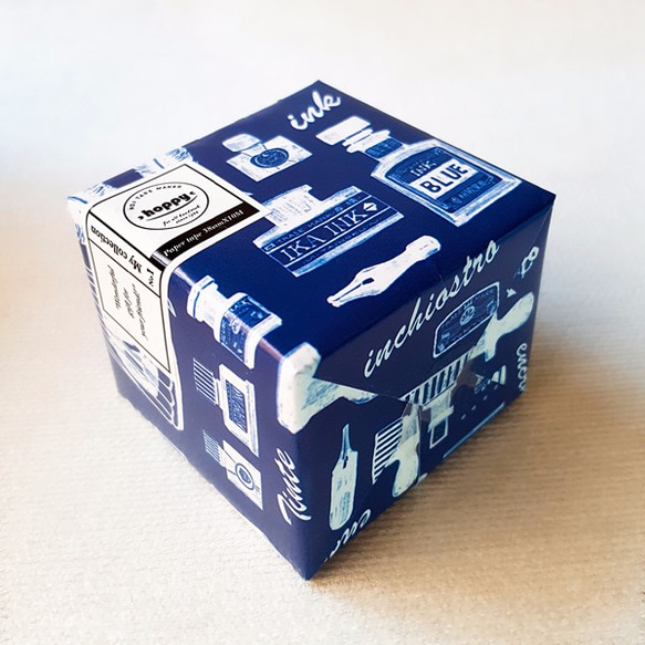 【hoppy】Mini Box-INK BLUE / 文具賞 墨水藍紙膠帶 / GTIN : 4713077972397 第1張的照片