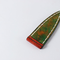 特別な手染め革ブックマーク - オレンジ色の葉 - 2枚目の画像