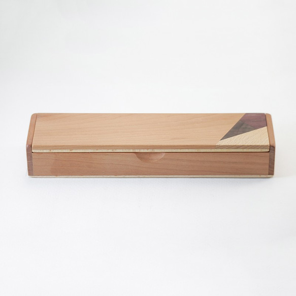 特殊木製ペンケースno.03-チェリーxブナ 2枚目の画像