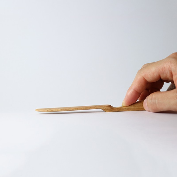 木製のバランスジャム、バターナイフ - 慣性右手xブナ 3枚目の画像