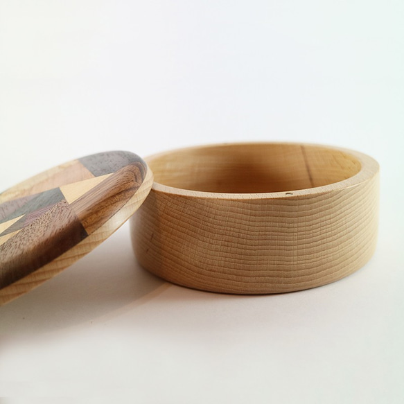 特製拼木鑲磁吸蓋圓盒 - 山毛櫸木主體 - 第5張的照片