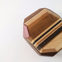 特製拼木鑲磁吸蓋多邊形盒 - 胡桃木 x 紫心木 - 第2張的照片