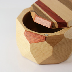 特製拼木鑲磁吸蓋多邊形盒 - 山毛櫸木 x 布賓加 - 第1張的照片