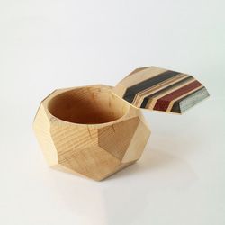特製拼木鑲磁吸蓋多邊形盒 - 山毛櫸木 x 柚木 - 第4張的照片