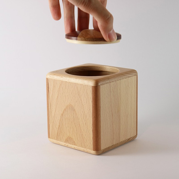 特製拼木圓蓋方體盒 - 山毛櫸木主體 - 第1張的照片