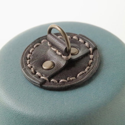 小圓夾心蛋糕皮革收納盒/零錢盒/耳機盒 - 土耳其藍 - 第8張的照片