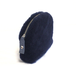 【NEW】mouton shell pouch/navy 2枚目の画像