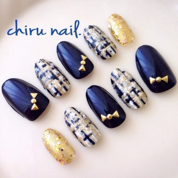 ネイビーツイードネイル ネイルチップ（つけ爪） 1 通販 1371577