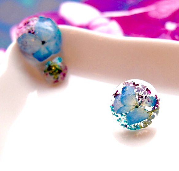 Bubble Earring / Pierce ー紫陽花ー 2枚目の画像