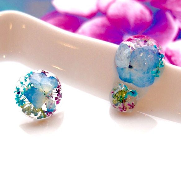 Bubble Earring / Pierce ー紫陽花ー 3枚目の画像