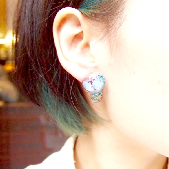 Bubble Earring / Pierce ー紫陽花ー 4枚目の画像