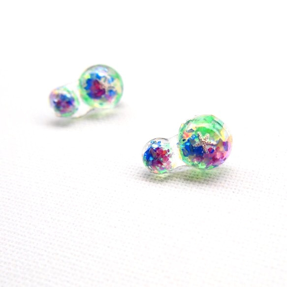 Bubbles Earrings/Pierces - ヒトデ - 3枚目の画像