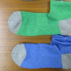 ＳＵＭＩｙａｒｎ　炭繊維を使った靴下　底パイルショートソックス　メンズ　グリーン 9枚目の画像