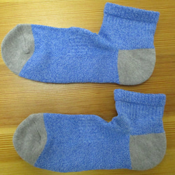 ＳＵＭＩｙａｒｎ　炭繊維を使った靴下　底パイルショートソックス　メンズ　ブルー 1枚目の画像