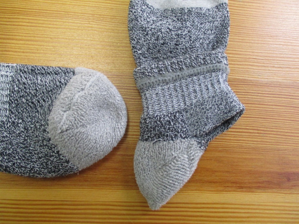 ＳＵＭＩｙａｒｎ　炭繊維を使った靴下　底パイルショートソックス　レディース　グレー 2枚目の画像
