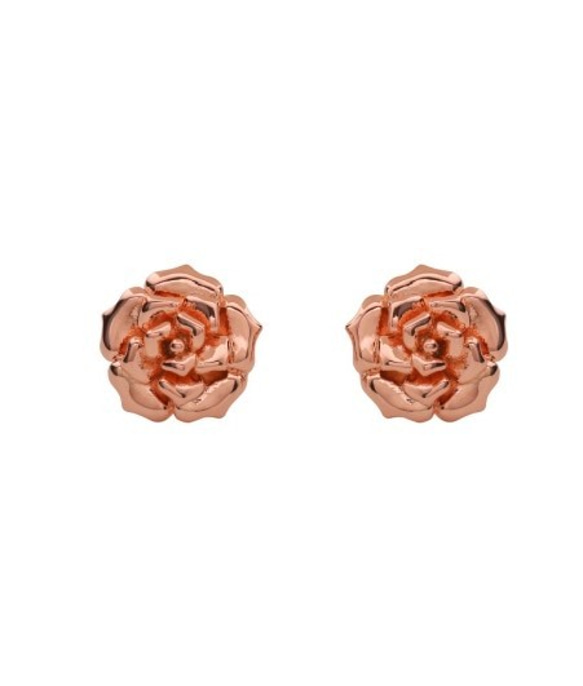 玫瑰系列 -- 銅鍍玫瑰金耳環02(可改耳夾) 第1張的照片