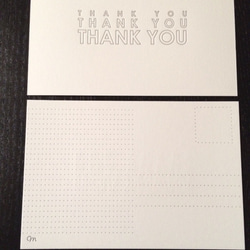 活版印刷　THANK YOU ハガキ風カード ［５枚セット］ 3枚目の画像