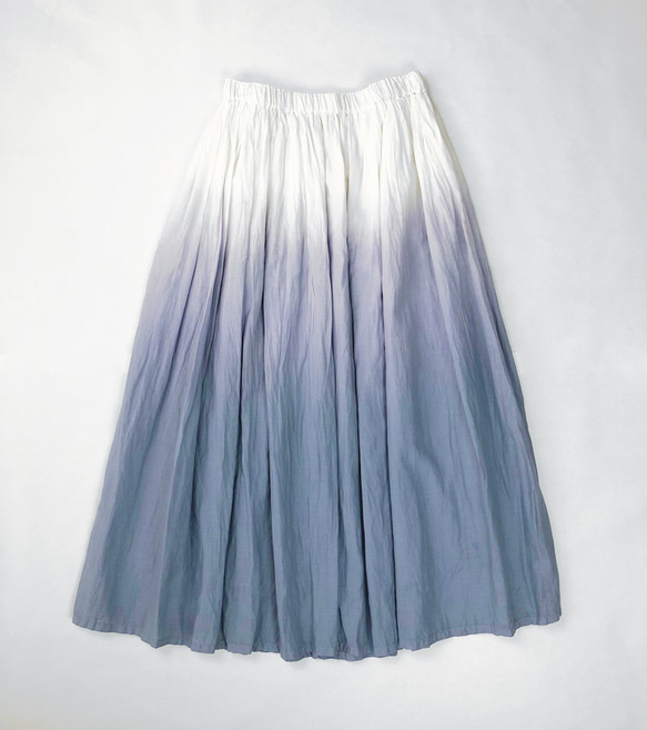 グラデ染めのギャザースカート 2枚目の画像