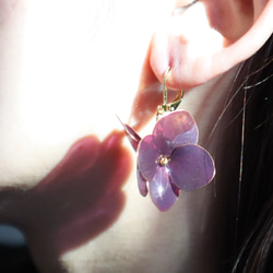 【期間限定】秋色紫陽花のピアス(紫) 5枚目の画像