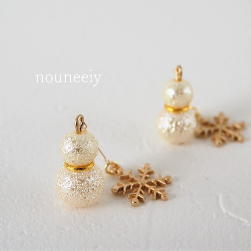 雪だるまの冬ピアス/イヤリング ピアス（フック・チェーン） nouneeiy