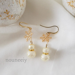 雪だるまの冬ピアス/イヤリング ピアス（フック・チェーン） nouneeiy