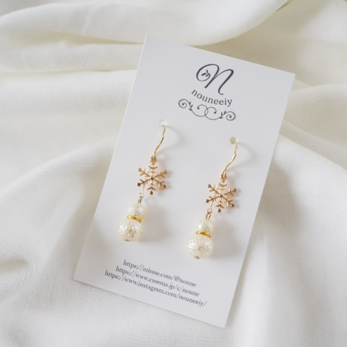 雪だるまの冬ピアス/イヤリング ピアス（フック・チェーン） nouneeiy