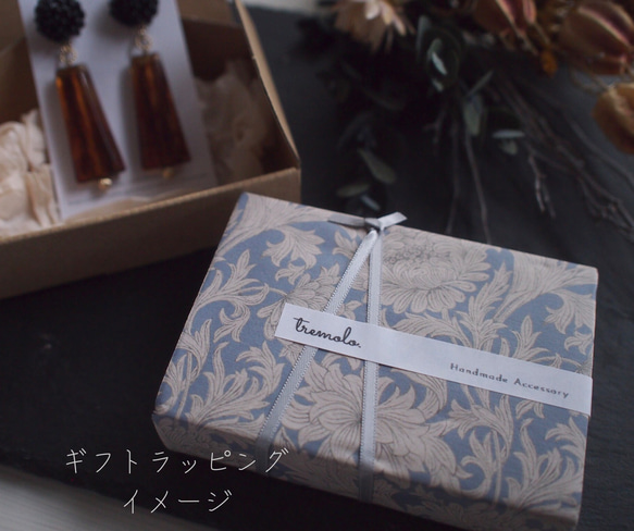 べっ甲ツイストと淡水パールのスウィングピアス/イヤリング 5枚目の画像